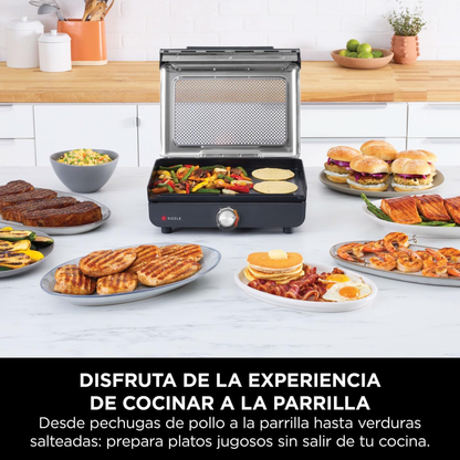 Parrilla GrillAir™ - Sellado pro sin abrir ventanas ni llenar todo de olor