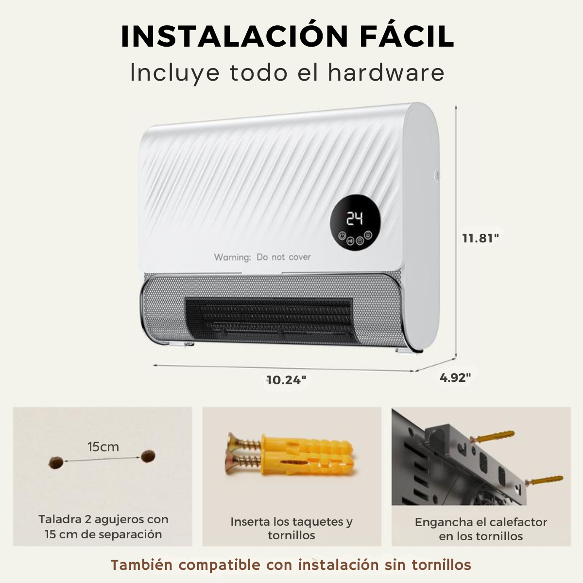 Calefactor ThermaWall™ - Calor instantáneo y discreto, directo desde tu pared