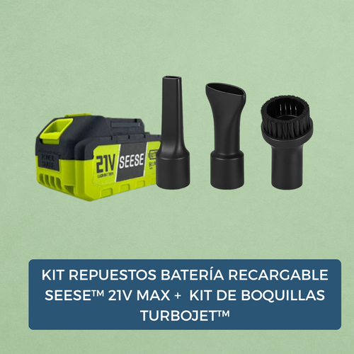 KIT REPUESTOS Batería Recargable SEese™ 21V MAX +  Kit de Boquillas TurboJet™